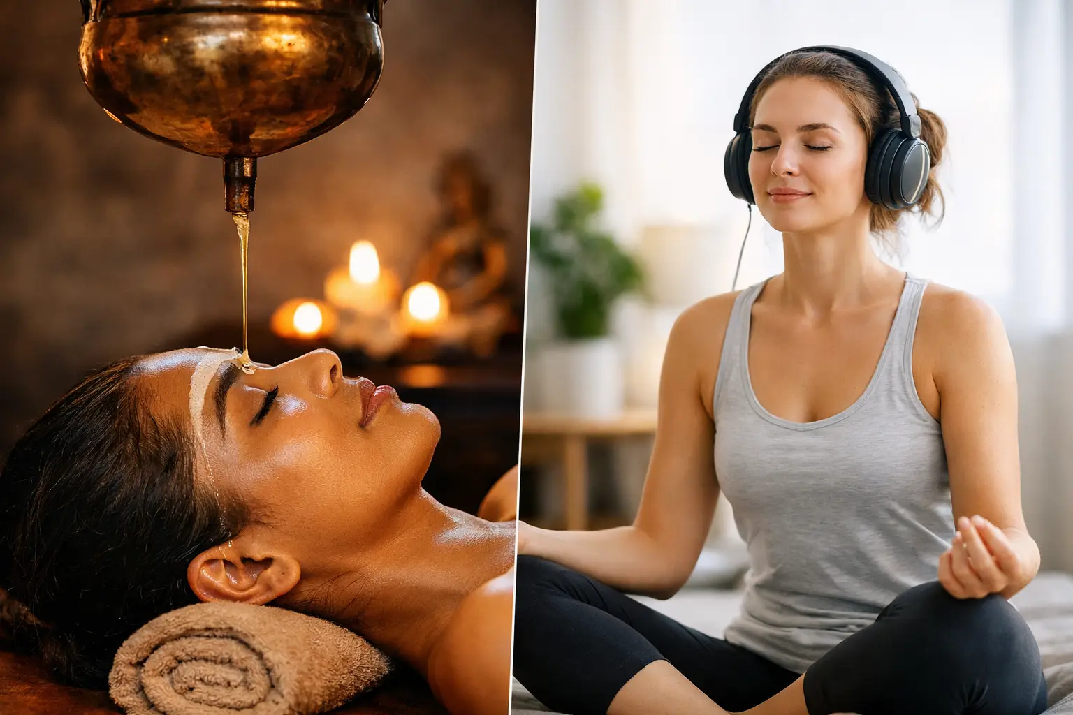 Shirodhara vs meditación guiada